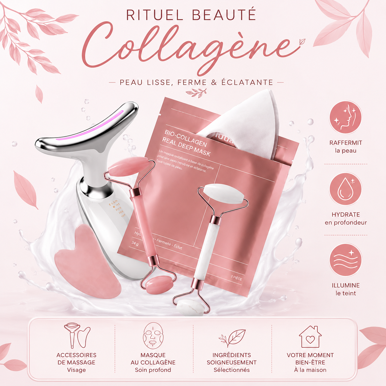 Kit Beauté Coréen — Gua-Sha + Masque Collagène